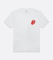 New Look White the Rolling Stones Logo T-Shirt